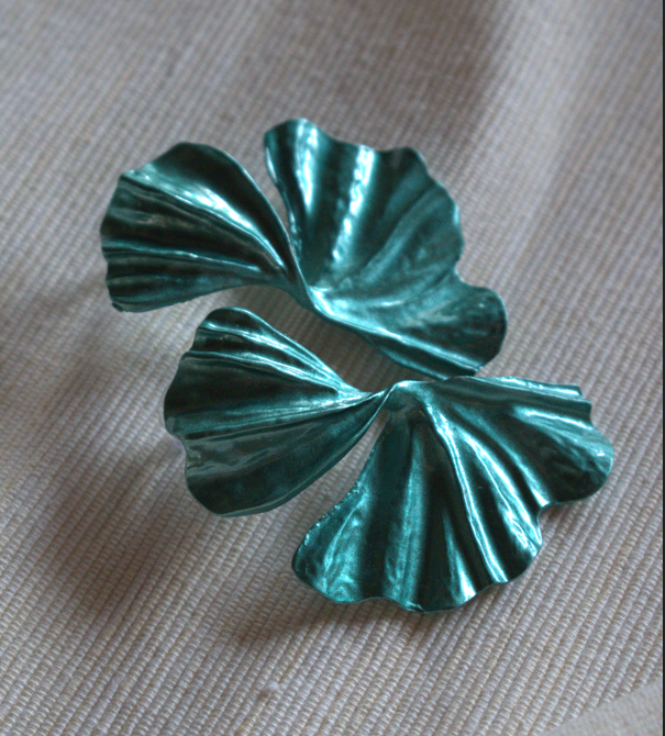 Blue Metal Earrings