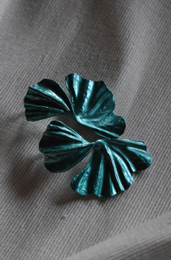 Blue Metal Earrings