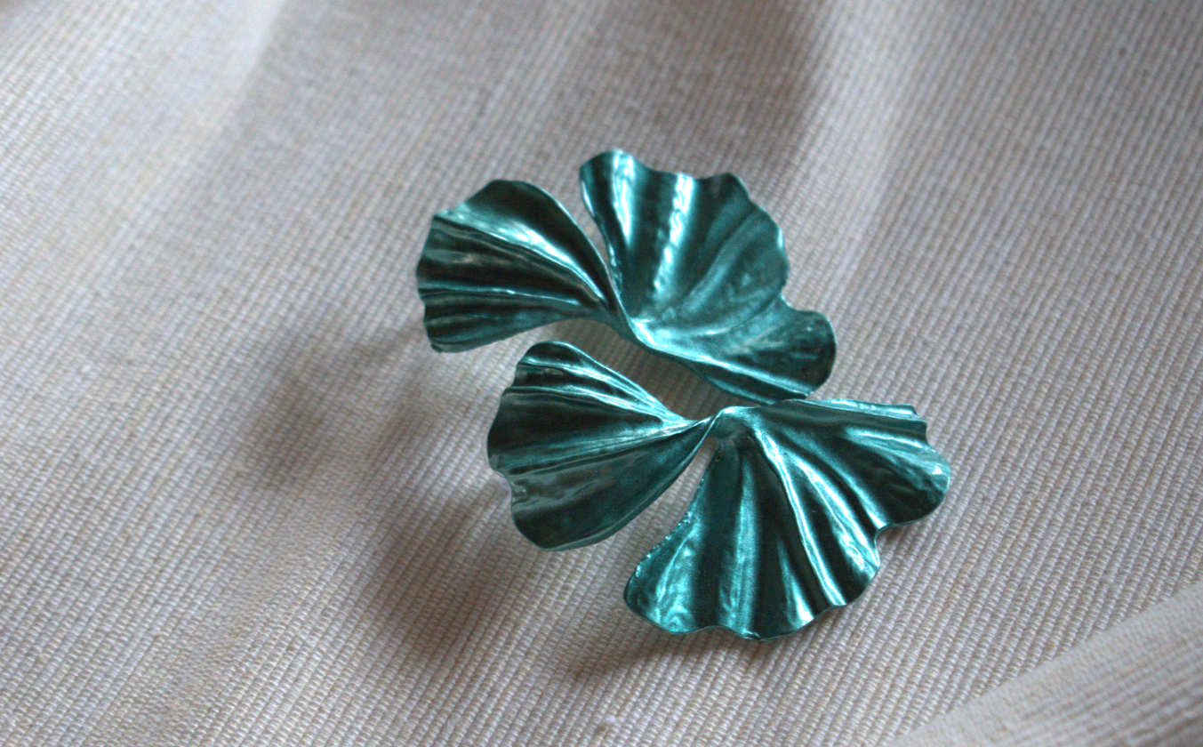 Blue Metal Earrings